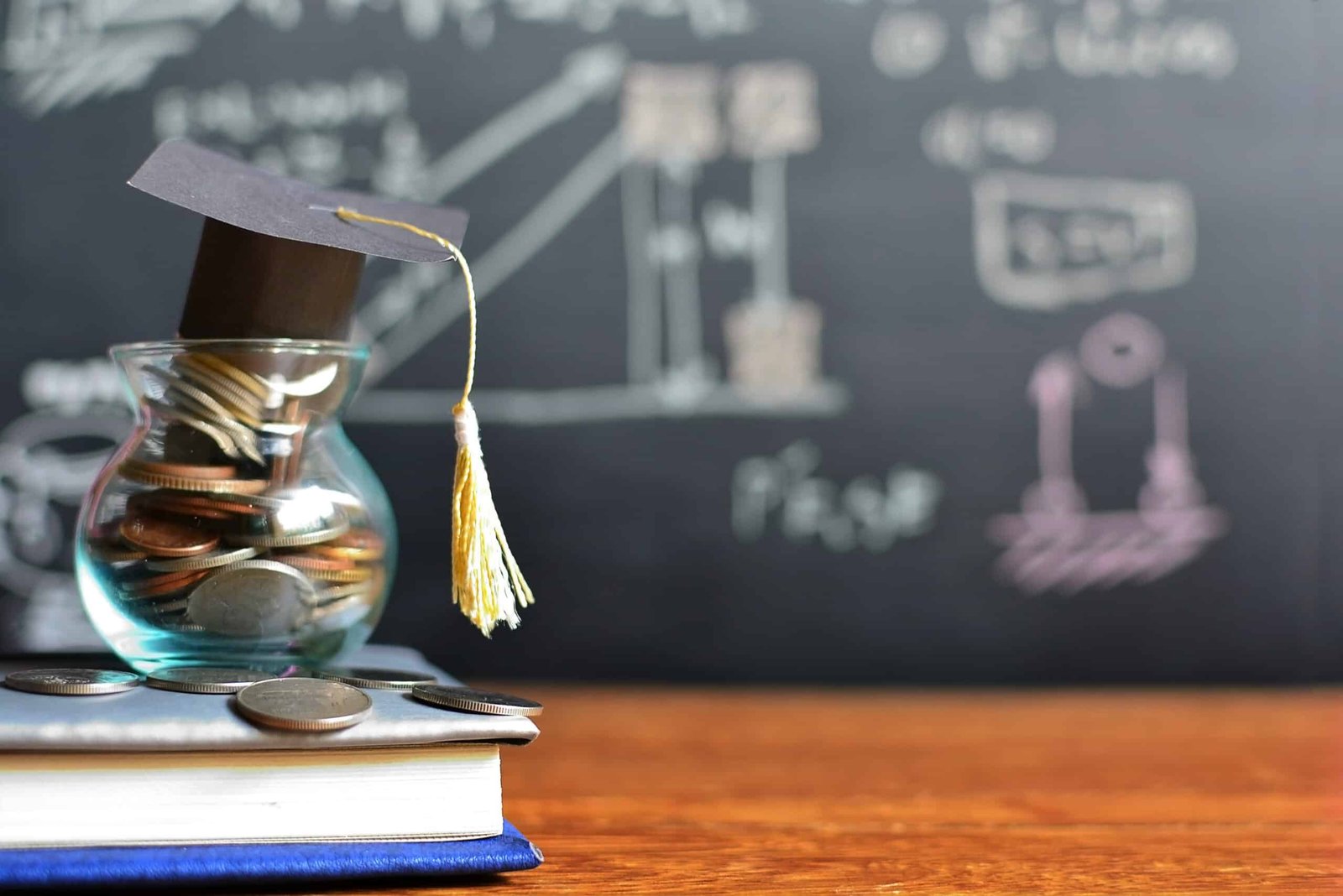 Hat,Graduation,Model,On,Coins,Saving,For,Concept,Investment,Education